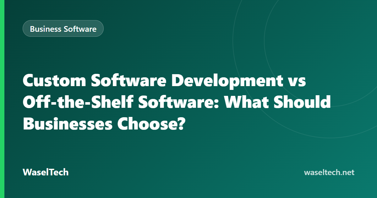 Balance illustration comparing custom software build effort with off-the-shelf platform configuration