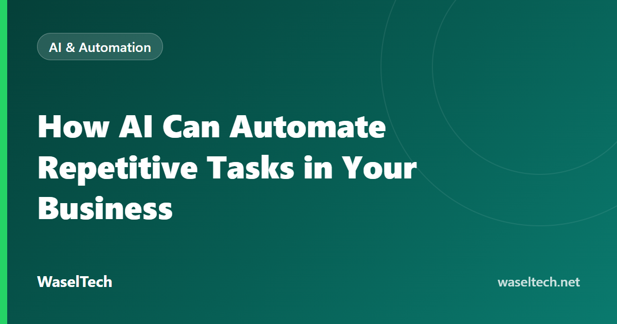 Grid of eight repetitive business tasks such as data entry, documents and scheduling each with a human check marker